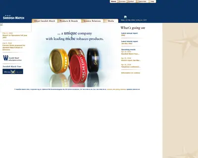 www.swedishmatch.com startsida 2004