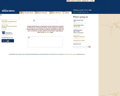 www.swedishmatch.com startsida 2005