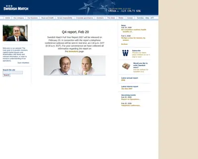 www.swedishmatch.com startsida 2008
