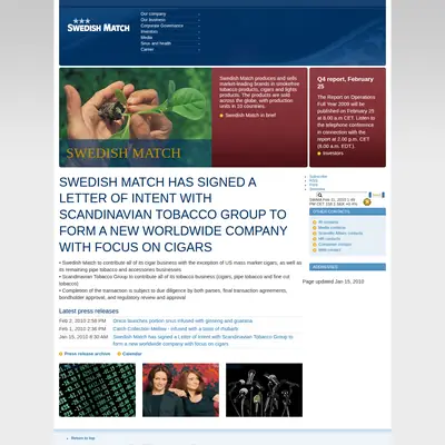www.swedishmatch.com startsida 2010