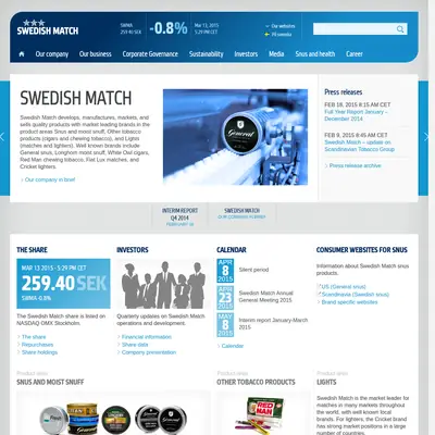 www.swedishmatch.com startsida 2015