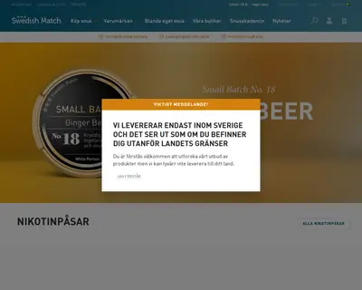 www.swedishmatch.com startsida 2021