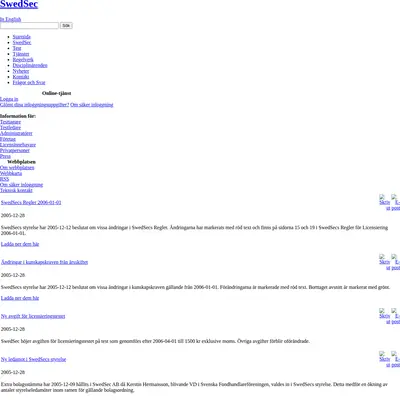 www.swedsec.se startsida 2006