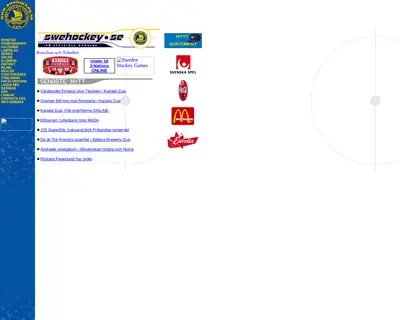 www.swehockey.se startsida 2000