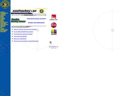 www.swehockey.se startsida 2001