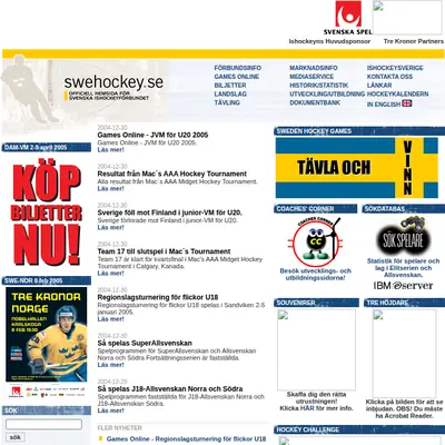 www.swehockey.se startsida 2005