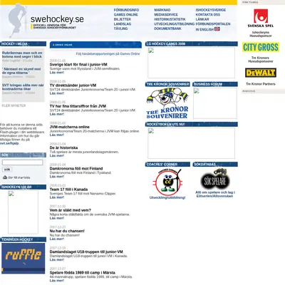 www.swehockey.se startsida 2008