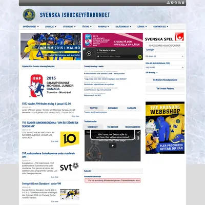 www.swehockey.se startsida 2015