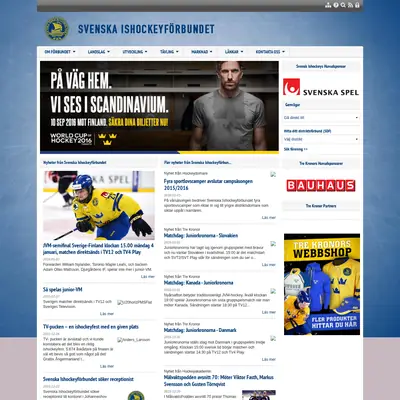 www.swehockey.se startsida 2016