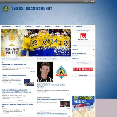 www.swehockey.se startsida 2018