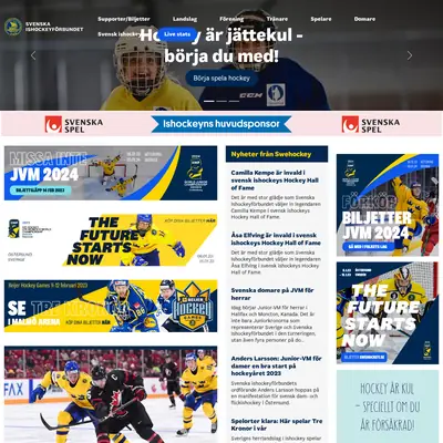 www.swehockey.se startsida 2023