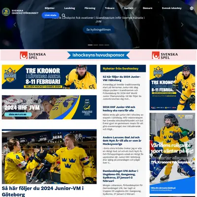 www.swehockey.se startsida 2024
