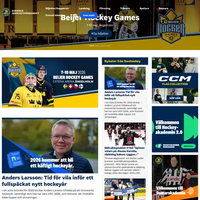 www.swehockey.se startsida 2026