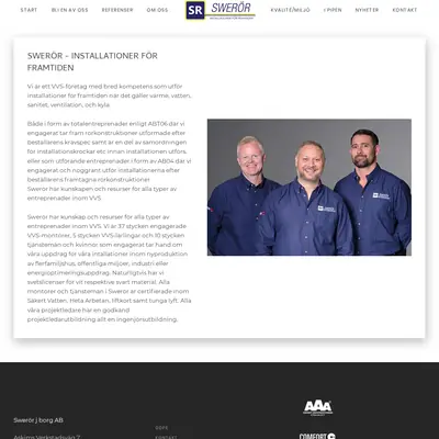 www.sweror.se startsida 2023