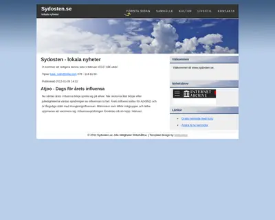 sydosten.se startsida 2012