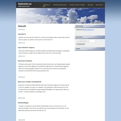 sydosten.se startsida 2014