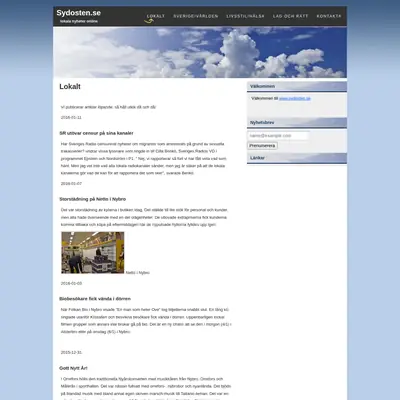 sydosten.se startsida 2016
