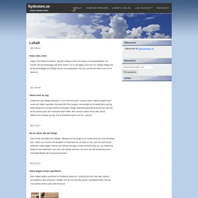 sydosten.se startsida 2017