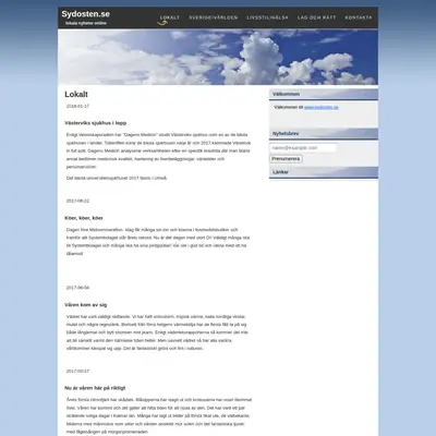 sydosten.se startsida 2019