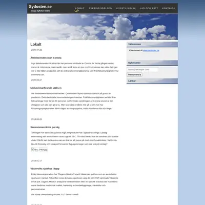 sydosten.se startsida 2020