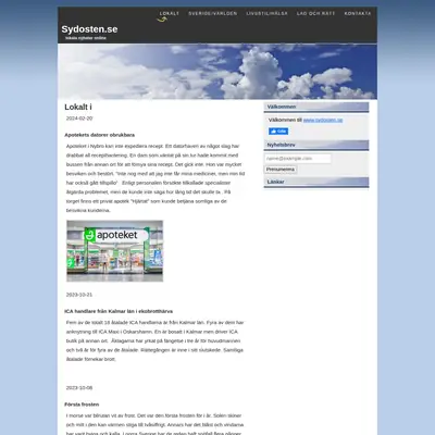sydosten.se startsida 2024