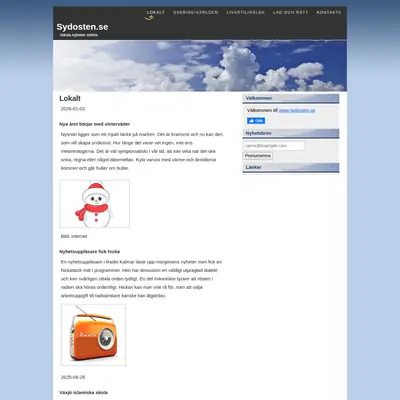 sydosten.se startsida 2026