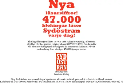 Sydöstran startsida 1999