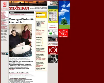 Sydöstran startsida 2003