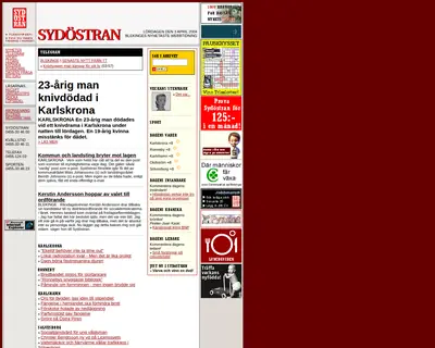 Sydöstran startsida 2004