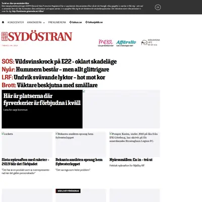 Sydöstran startsida 2019