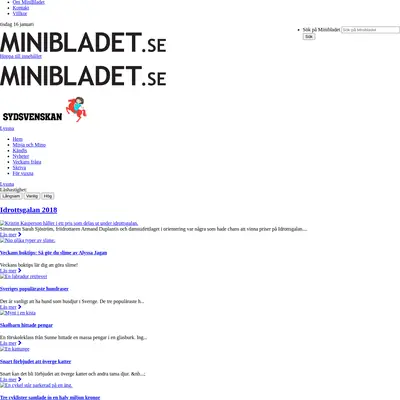 Minibladet startsida 2018
