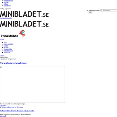 Minibladet startsida 2021