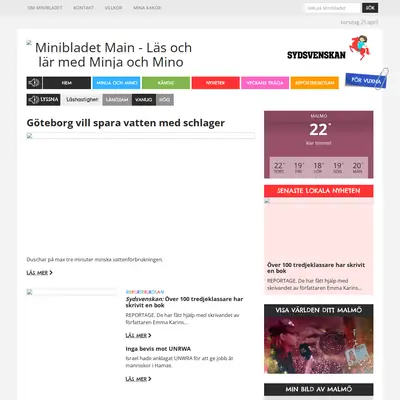 Minibladet startsida 2024