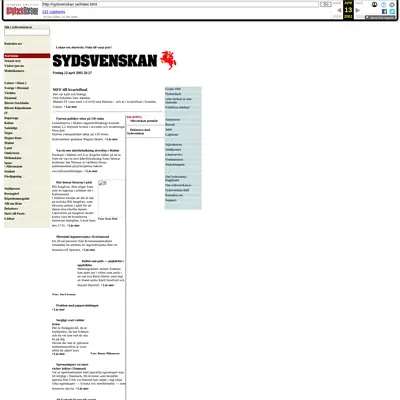 Sydsvenskan.se webb-tv startsida 2001
