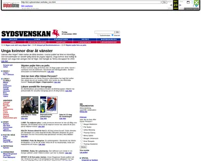 Sydsvenskan.se webb-tv startsida 2004