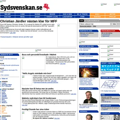 Sydsvenskan.se webb-tv startsida 2006