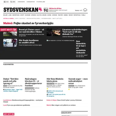 Sydsvenskan.se webb-tv startsida 2016