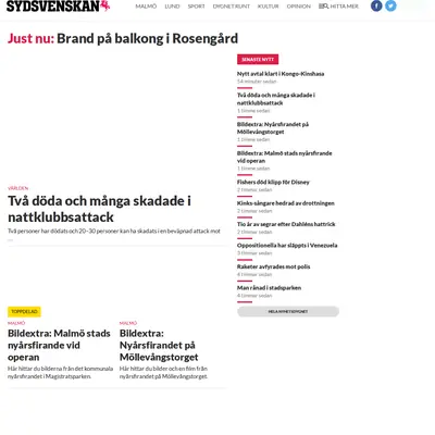 Sydsvenskan.se webb-tv startsida 2017