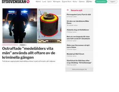 Sydsvenskan.se webb-tv startsida 2021