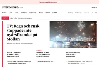 Sydsvenskan.se webb-tv startsida 2024
