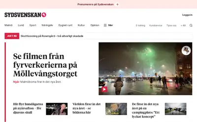 Sydsvenskan.se webb-tv startsida 2025