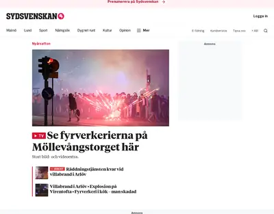 Sydsvenskan.se webb-tv startsida 2026