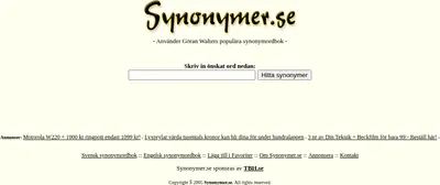 Synonymer.se startsida 2007