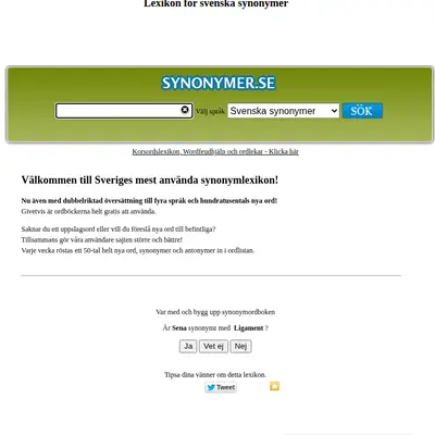 Synonymer.se startsida 2013