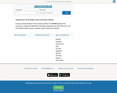 Synonymer.se startsida 2020