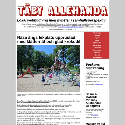 Täby Allehanda, www.tabyallehanda.se startsida 2013