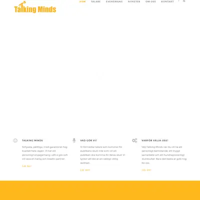 Talking Minds, talkingminds.se startsida 2017