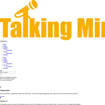 Talking Minds, talkingminds.se startsida 2018