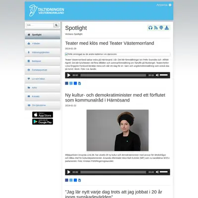 taltidningenvasternorrland.se startsida 2019