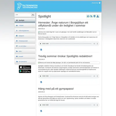 taltidningenvasternorrland.se startsida 2020